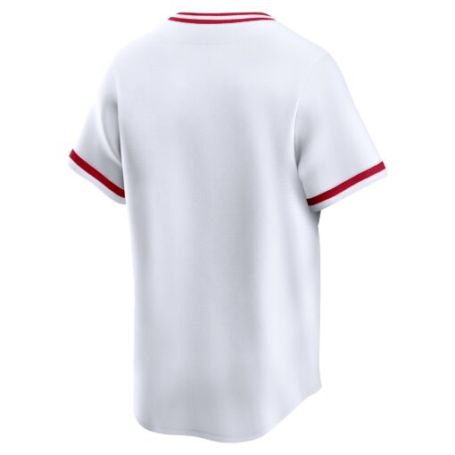 Men's Cincinnati Reds White Throwback Cooperstown Collection Limited Jersey - Image 3