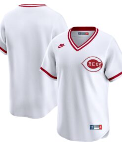 Men's Cincinnati Reds White Throwback Cooperstown Collection Limited Jersey