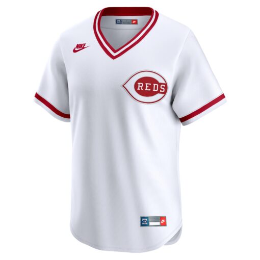Men's Cincinnati Reds White Throwback Cooperstown Collection Limited Jersey - Image 2