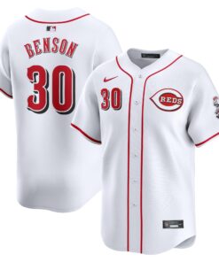Men's Cincinnati Reds Will Benson White Home Limited Player Jersey
