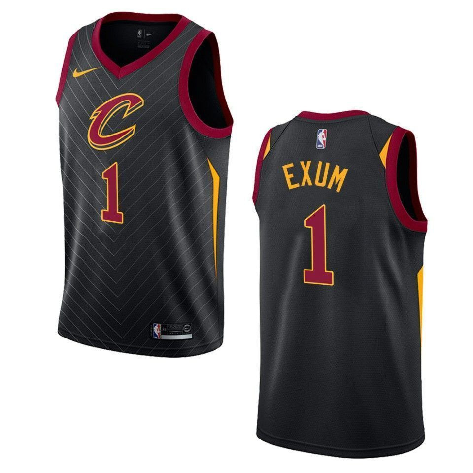 Men's Cleveland Cavaliers 1 Dante Exum Statement Swingman Jersey - Black - JS369