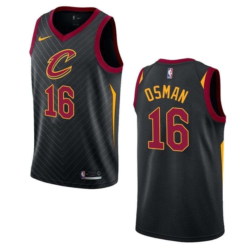 Men's Cleveland Cavaliers 16 Cedi Osman Statement Swingman Jersey - Black - JS539