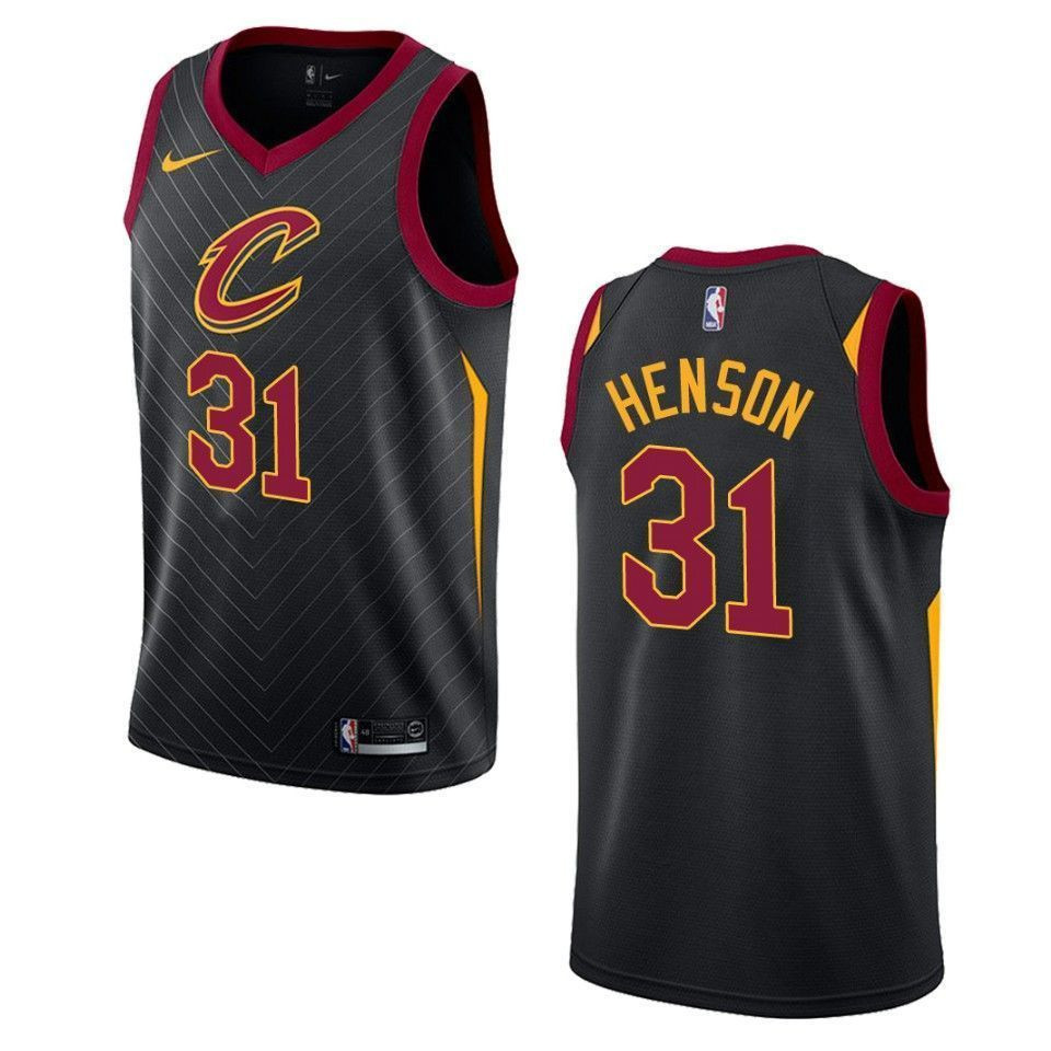 Men's Cleveland Cavaliers 31 John Henson Statement Swingman Jersey - Black - JS655