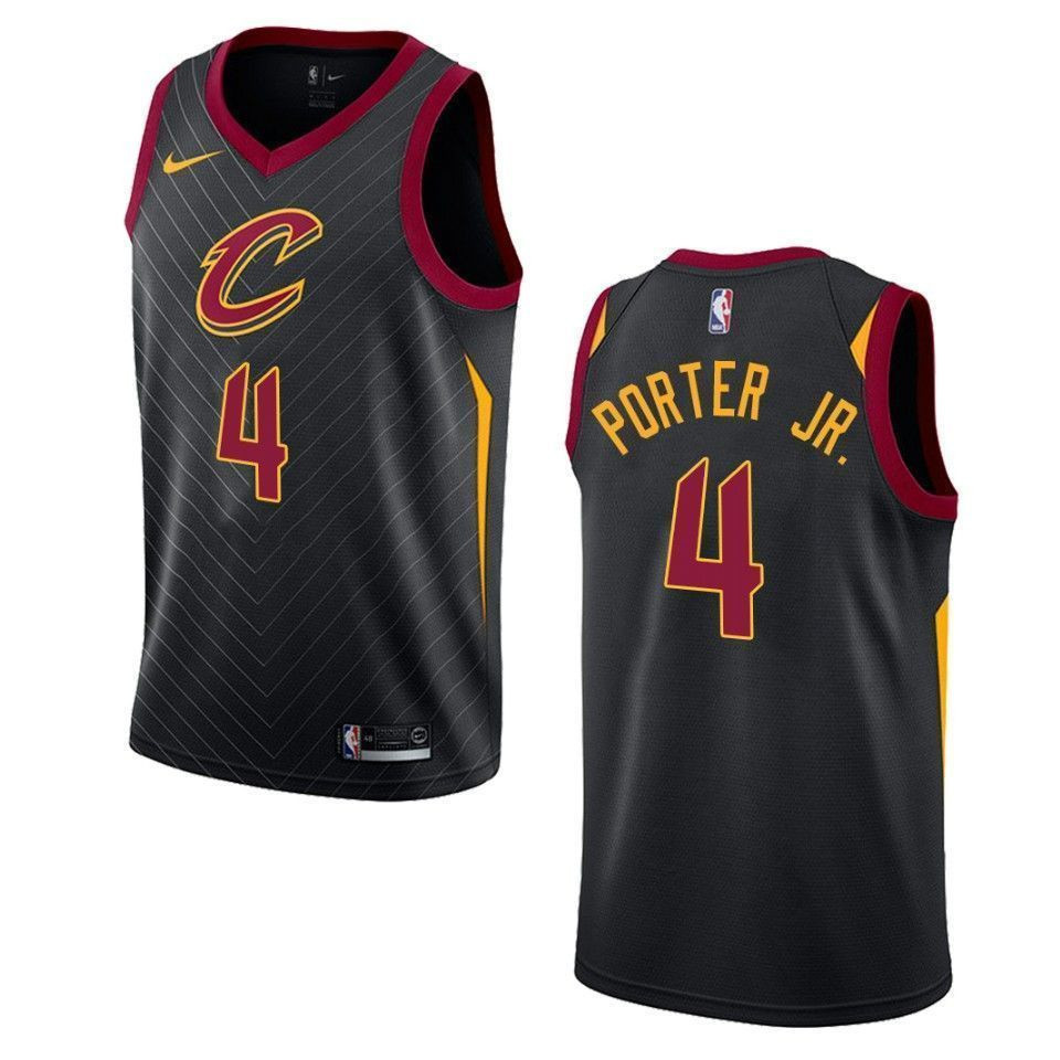 Men's Cleveland Cavaliers 4 Kevin Porter Jr. Statement Swingman Jersey - Black - JS588