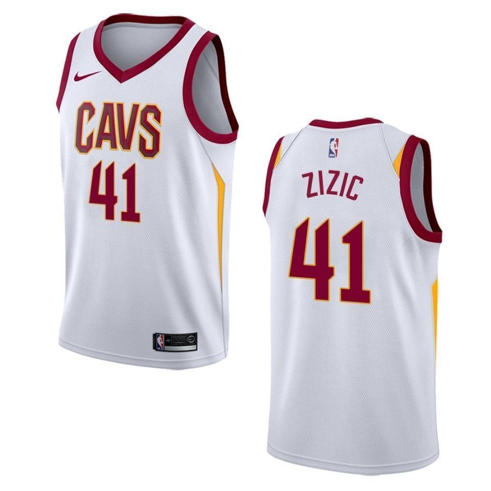 Men's Cleveland Cavaliers 41 Ante Zizic Association Swingman Jersey - White - JS146