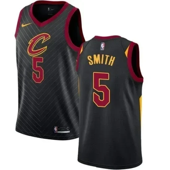 Men's Cleveland Cavaliers 5 J.r. Smith Statement Swingman Jersey - Black - JS979