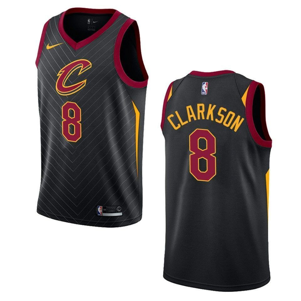 Men's Cleveland Cavaliers 8 Jordan Clarkson Statement Swingman Jersey - Black - JS300