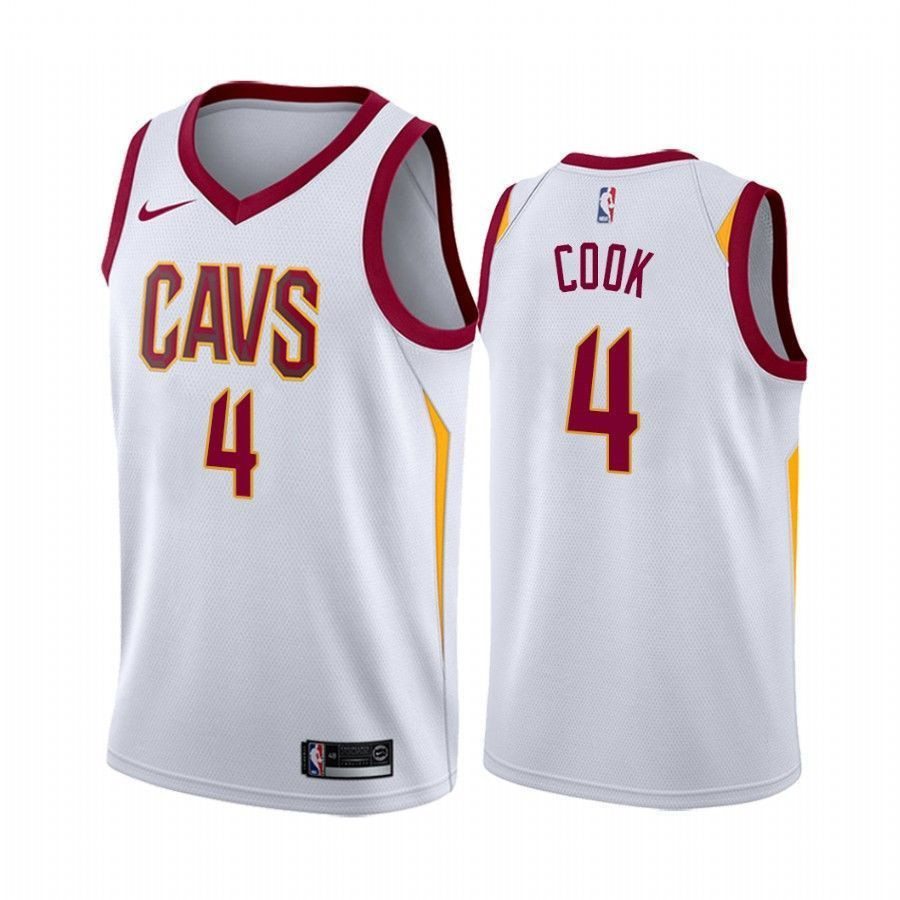 Men's Cleveland Cavaliers Quinn Cook 4 White Association Edition Jersey - JS512