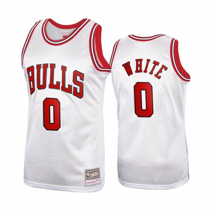 Men's Coby White 0 Chicago Bulls Platinum Hardwood Classics Jersey - JS637