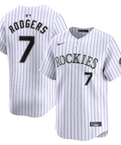 Men's Colorado Rockies Brendan Rodgers White Home Limited Player Jersey