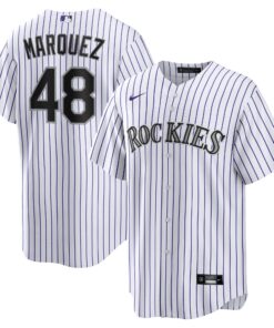 Men's Colorado Rockies German Marquez White Home Jersey