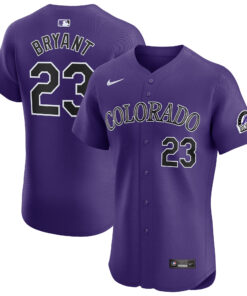 Men's Colorado Rockies Kris Bryant Purple Alternate Elite Player Jersey