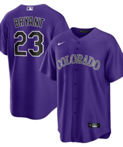 Men's Colorado Rockies Kris Bryant Purple Alternate Player Jersey