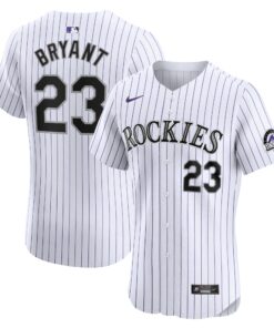 Men's Colorado Rockies Kris Bryant White Home Elite Jersey