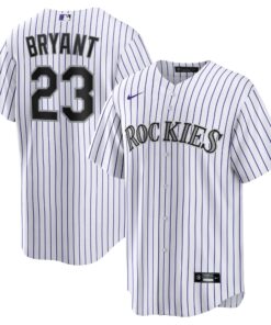 Men's Colorado Rockies Kris Bryant White/Purple Player Jersey