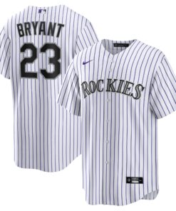 Men's Colorado Rockies Kris Bryant White/Purple Player Jersey