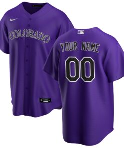 Men's Colorado Rockies Purple Alternate Custom Jersey