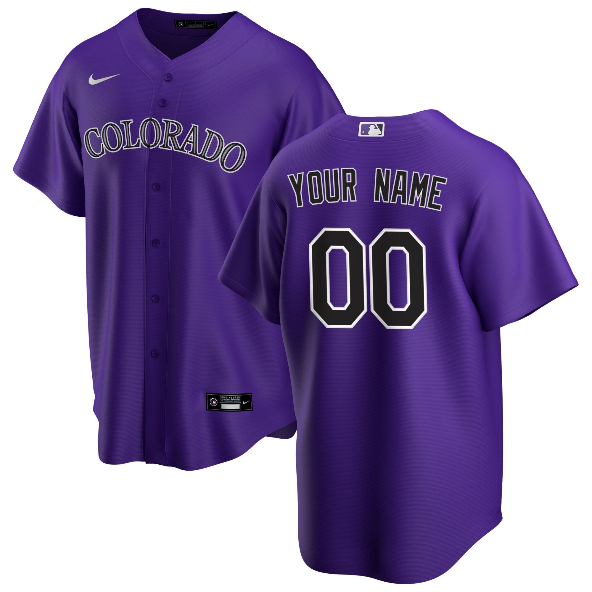 Men's Colorado Rockies Purple Alternate Custom Jersey