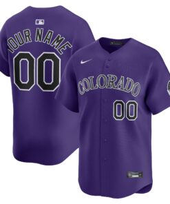 Men's Colorado Rockies Purple Alternate Limited Custom Jersey