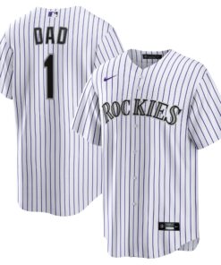 Men's Colorado Rockies White #1 Dad Home Jersey