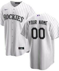 Men's Colorado Rockies White Home Custom Jersey