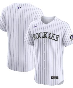 Men's Colorado Rockies White Home Elite Jersey