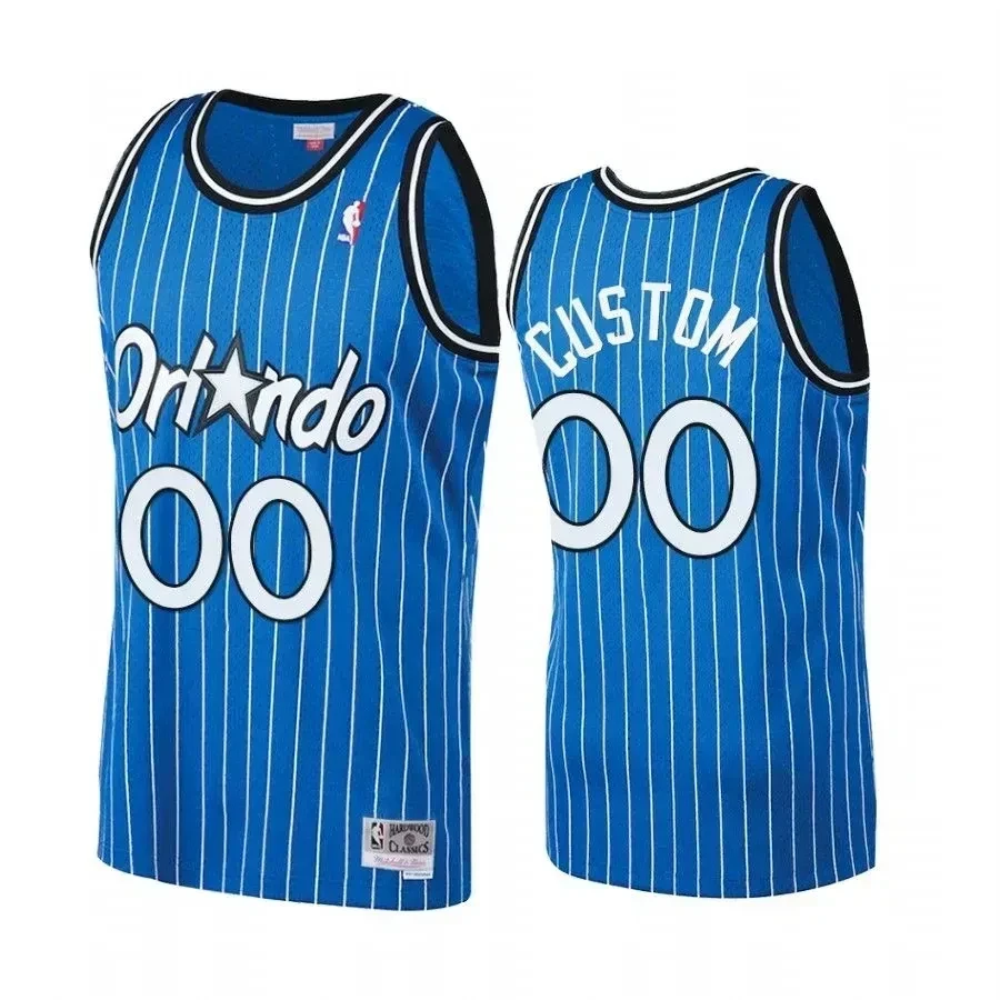 Men's Custom 00 Orlando Magic Royal Hardwood Classics Jersey - JS824