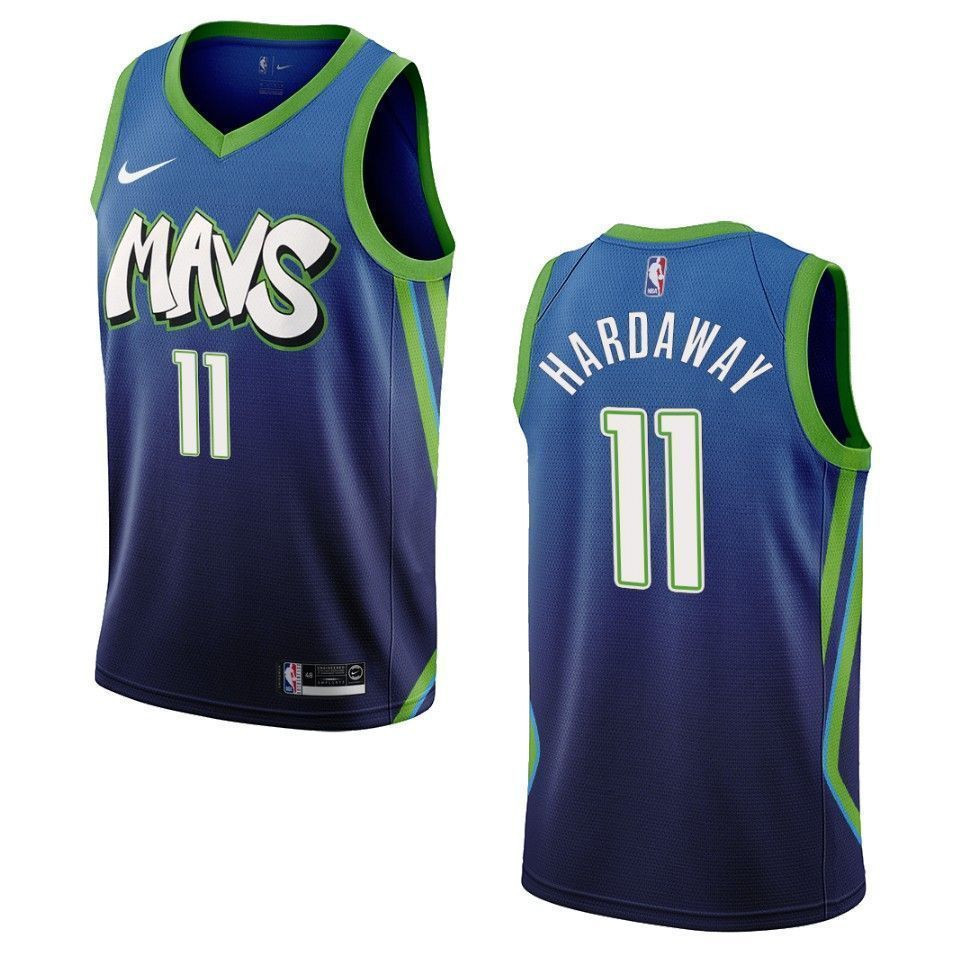 Men's Dallas Mavericks 11 Tim Hardaway Jr. City Edition Swingman Jersey - Blue - JS684