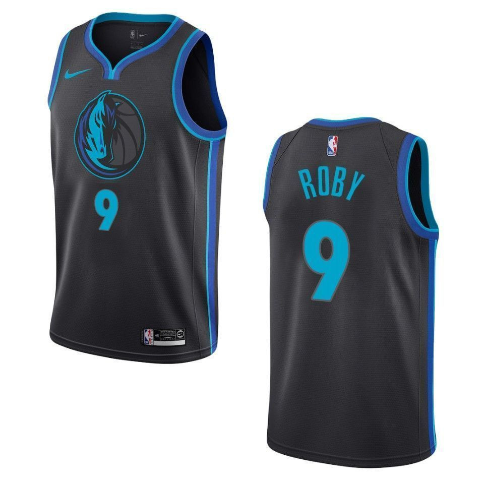 Men's Dallas Mavericks 9 Isaiah Roby City Swingman Jersey - Black - JS694