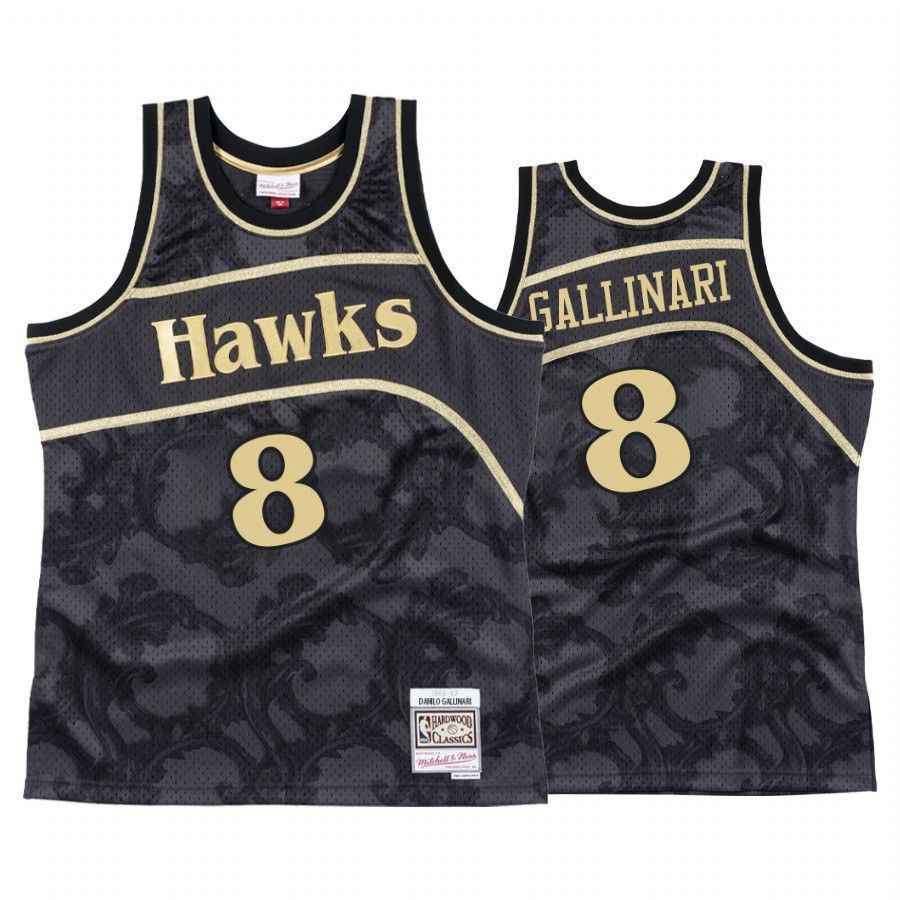 Men's Danilo Gallinari 8 Atlanta Hawks Black Toile Jersey - JS137