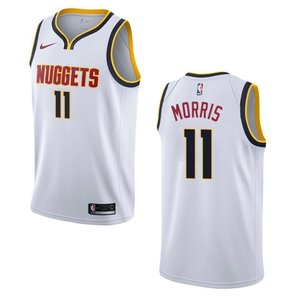 Men's Denver Nuggets 11 Monte Morris Association Swingman Jersey - Wihte - JS463