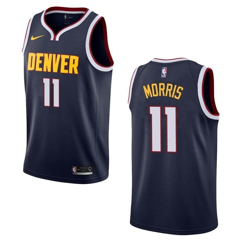 Men's Denver Nuggets 11 Monte Morris Icon Swingman Jersey - Navy - JS593