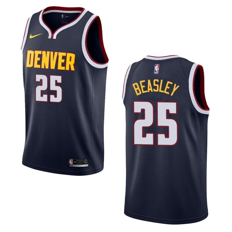 Men's Denver Nuggets 25 Malik Beasley Icon Swingman Jersey - Navy - JS144