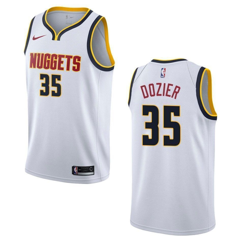 Men's Denver Nuggets 35 P.j. Dozier Association Swingman Jersey - White - JS604