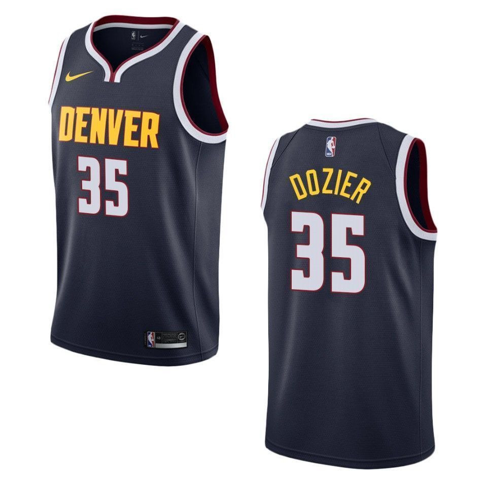Men's Denver Nuggets 35 P.j. Dozier Icon Swingman Jersey - Navy - JS560