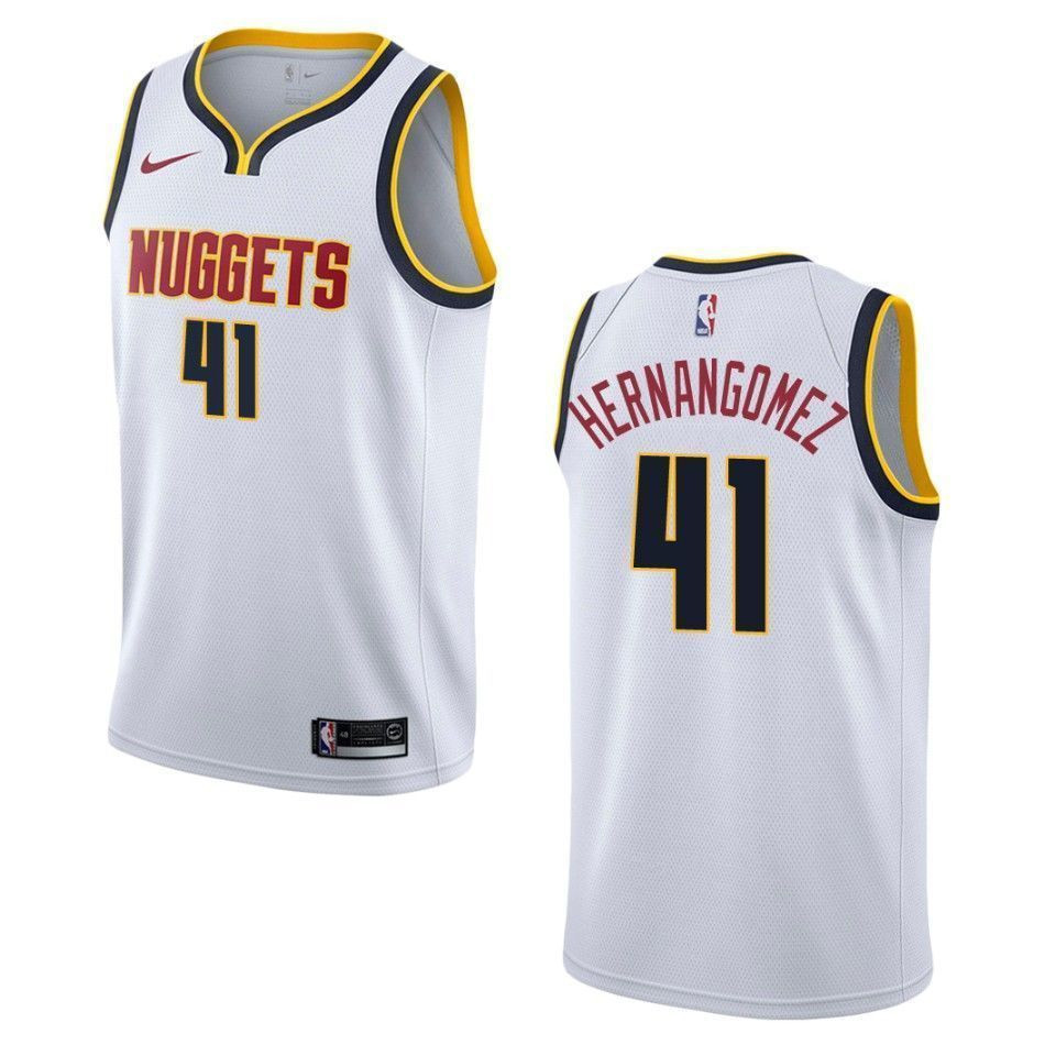 Men's Denver Nuggets 41 Juan Hernangomez Association Swingman Jersey - Wihte - JS452