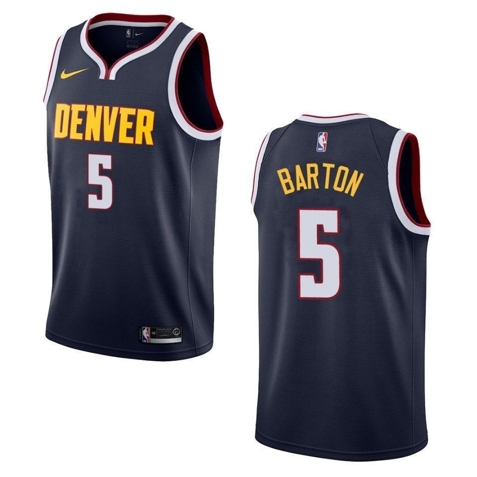 Men's Denver Nuggets 5 Will Barton Icon Swingman Jersey - Navy - JS893
