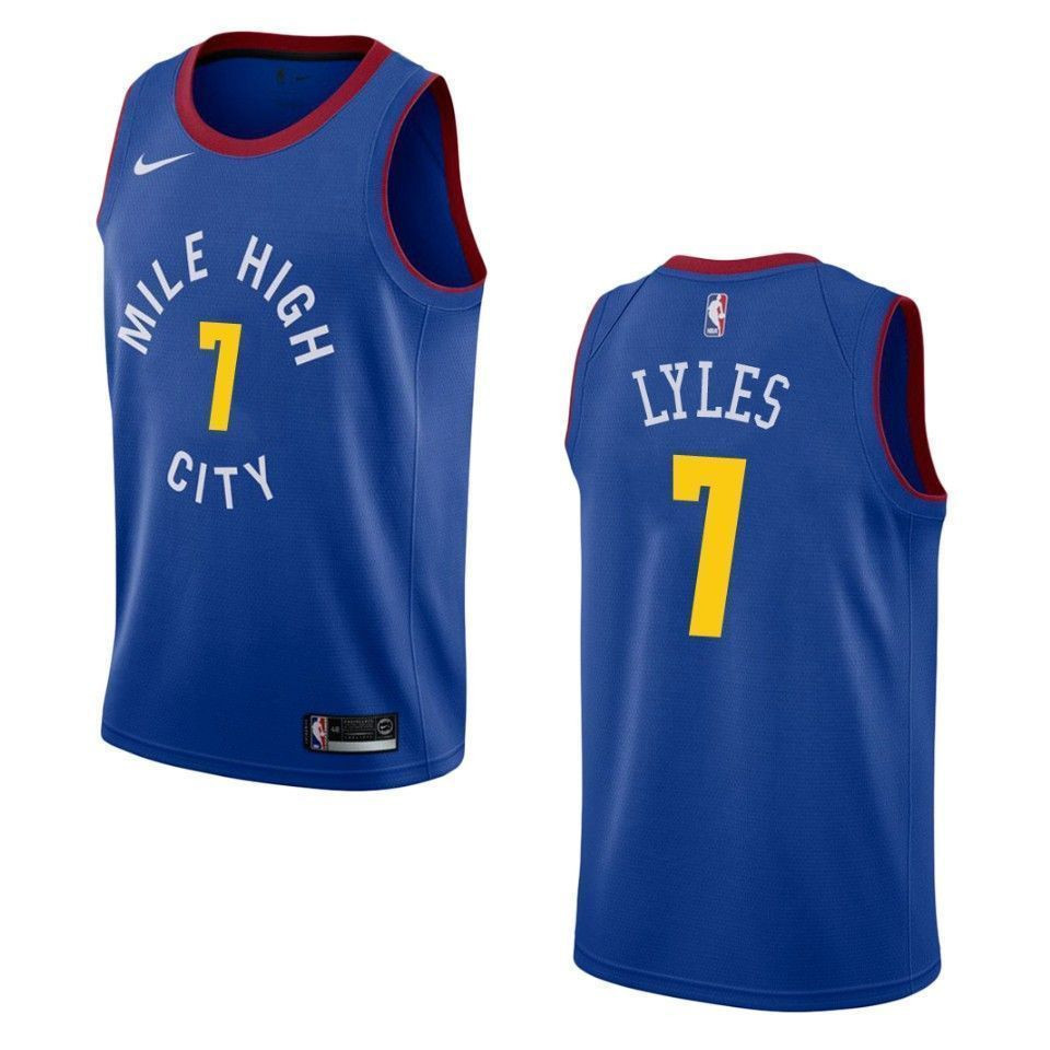Men's Denver Nuggets 7 Trey Lyles Statement Swingman Jersey - Blue - JS615