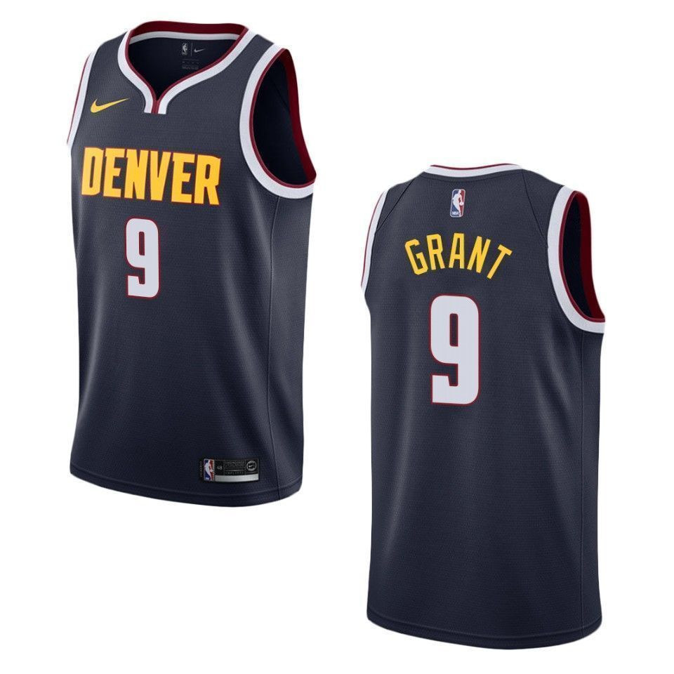 Men's Denver Nuggets 9 Jerami Grant Icon Swingman Jersey - Navy - JS740