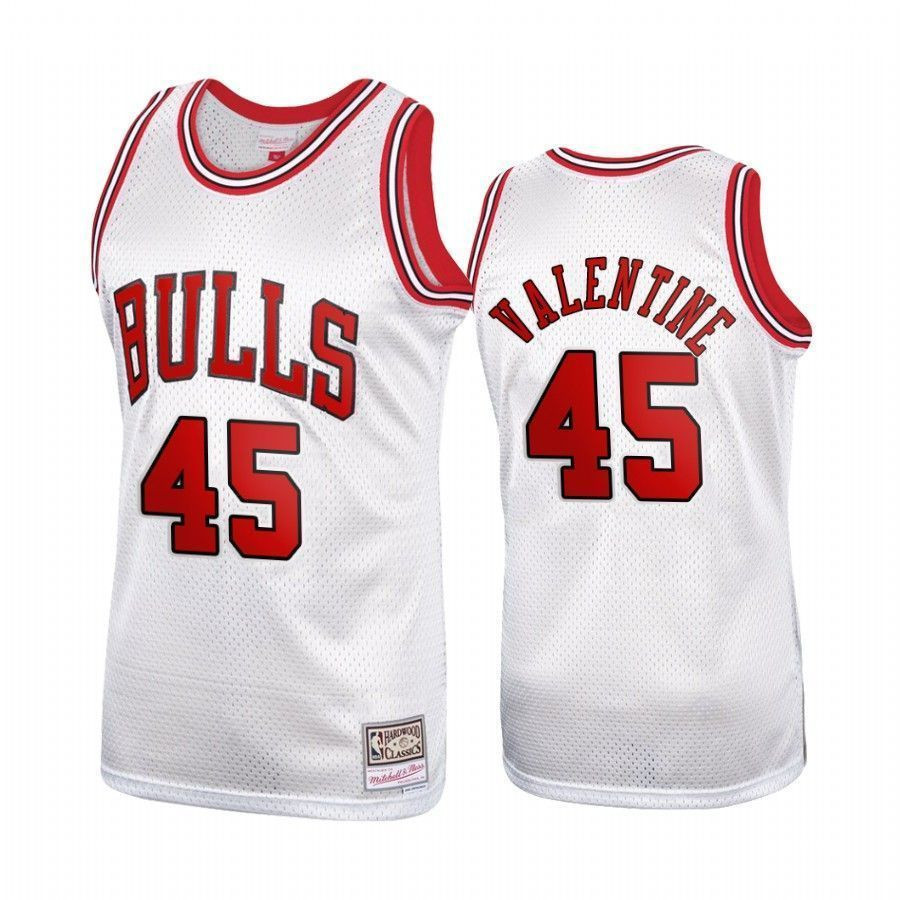 Men's Denzel Valentine 45 Chicago Bulls Platinum Hardwood Classics Jersey - JS714