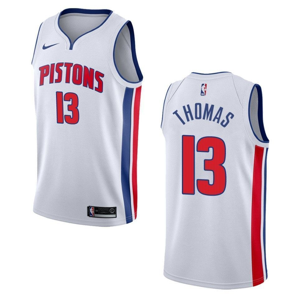 Men's Detroit Pistons 13 Khyri Thomas Association Swingman Jersey - White - JS677
