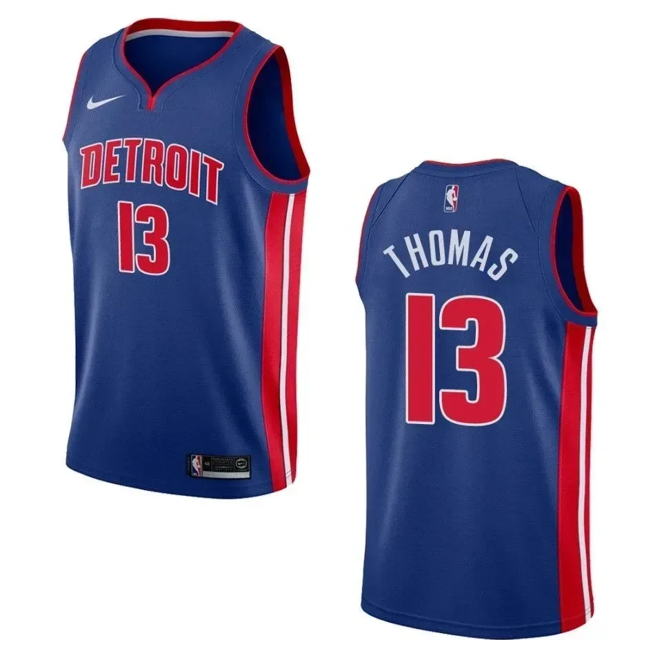 Men's Detroit Pistons 13 Khyri Thomas Icon Swingman Jersey - Blue - JS660