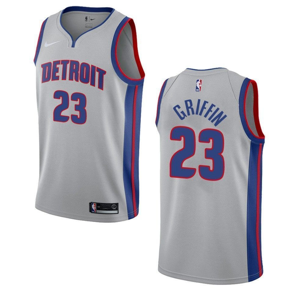 Men's Detroit Pistons 23 Blake Griffin Statement Swingman Jersey - Gray - JS741