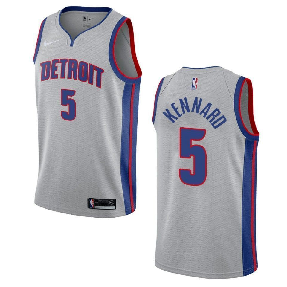 Men's Detroit Pistons 5 Luke Kennard Statement Swingman Jersey - Gray - JS879