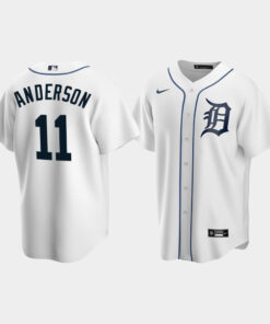 Men's Detroit Tigers 11 Sparky Anderson White Home Jersey Jersey