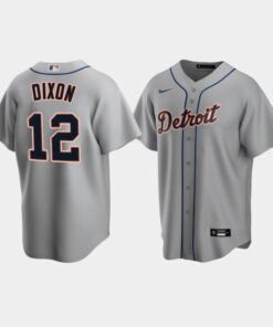 Men's Detroit Tigers 12 Brandon Dixon Gray Road Jersey Jersey
