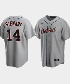 Men's Detroit Tigers 14 Christin Stewart Gray Road Jersey Jersey