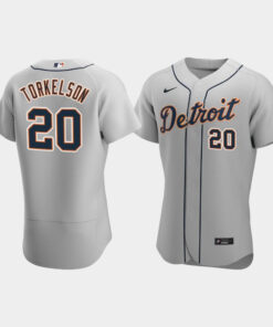 Men's Detroit Tigers 20 Spencer Torkelson Gray Road Jersey Jersey