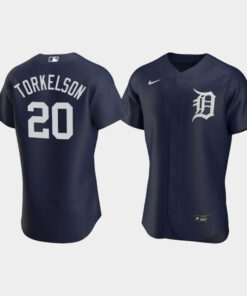 Men's Detroit Tigers 20 Spencer Torkelson Navy Alternate Jersey Jersey