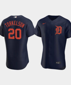 Men's Detroit Tigers 20 Spencer Torkelson Navy Alternate Team Jersey Jersey